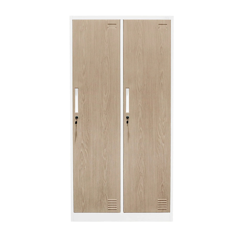 Двоен метален гардероб RFG 600/450/1850 кехлибарен дъб-бяло